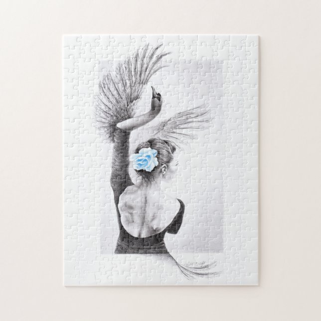 Quebra-cabeça Mulher dançante de Swan balé Arte surreal (Vertical)