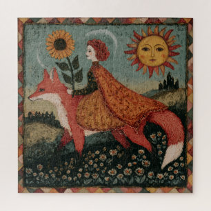 Quebra-cabeça Mulher de Conto de Fadas e Raposa