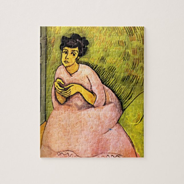 Quebra-cabeça Mulher de Rosa (Senhora Elegante) (Retrato feminin (Vertical)