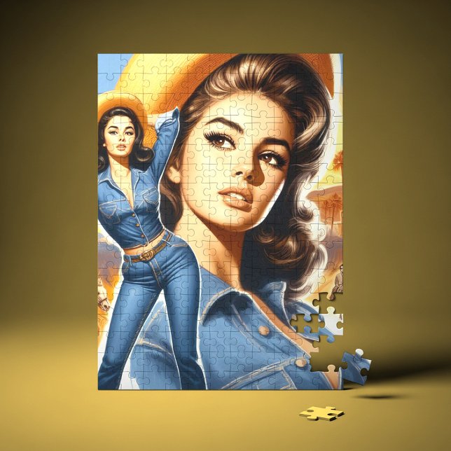 Quebra-cabeça Mulher do Campo com Jeans Vintage (Criador carregado)