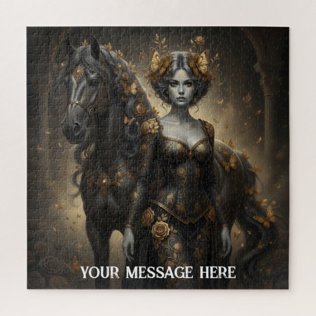 Quebra-cabeça Mulher e cavalo (Vertical)