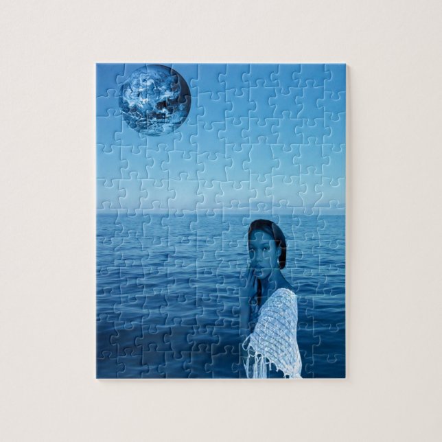 Quebra-cabeça Mulher em azul (Vertical)
