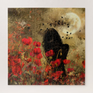 Quebra-cabeça Mulher Em Campo De Papoila - Pintura Original