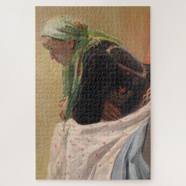 Quebra-cabeça Mulher em Profundo Pensamento (por Oleksa Novakivs (Vertical)