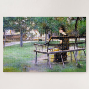 Quebra-cabeça Mulher em um Bench (por Edwin Austin Abbey)