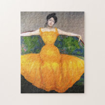 Mulher em vestido amarelo (por Max Kurzweil)