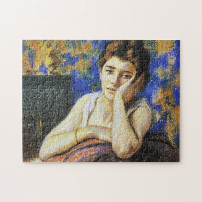Quebra-cabeça Mulher Encostada a uma Cadeira (Horizontal)