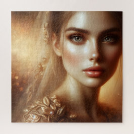 Quebra-cabeça Mulher espantosa num Ouro luxuoso