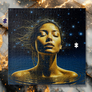 Quebra-cabeça Mulher espiritual na água sob as estrelas