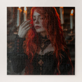 Quebra-cabeça Mulher Gótica de Cabelo Vermelho