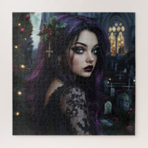 Mulher Gótica no quintal de Natal