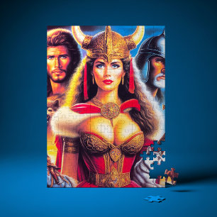 Quebra-cabeça Mulher Guerreira Viking Vintage
