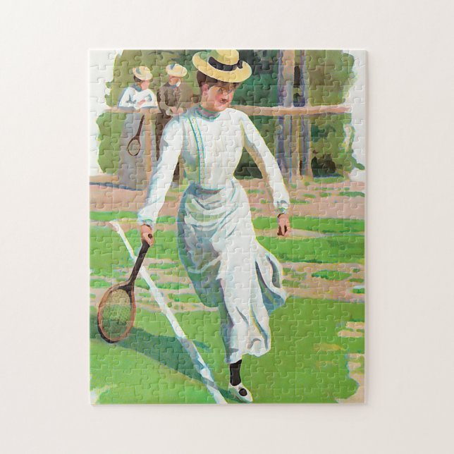 Quebra-cabeça Mulher jogando tênis, cerca de 1900 (Vertical)