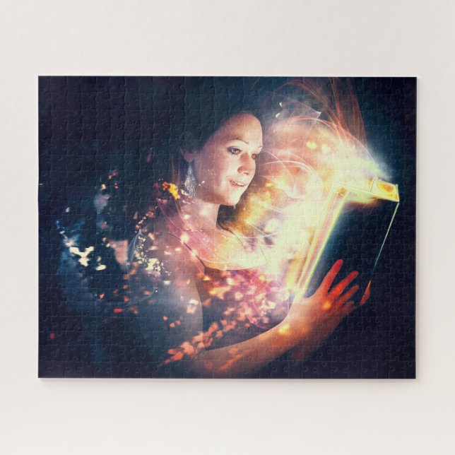 Quebra-cabeça Mulher lê um livro (Horizontal)