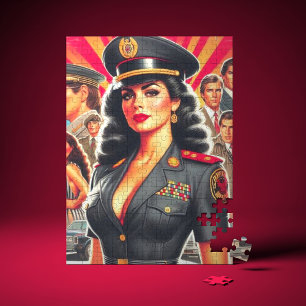 Quebra-cabeça Mulher Militar Retro