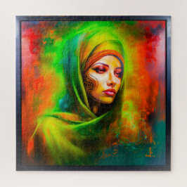 Quebra-cabeça Mulher mística em cores neonárias