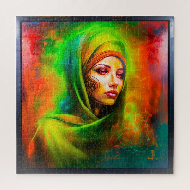 Quebra-cabeça Mulher mística em cores neonárias (Vertical)