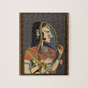 Quebra-cabeça Mulher Mughal Indiana, Estilo Vintage
