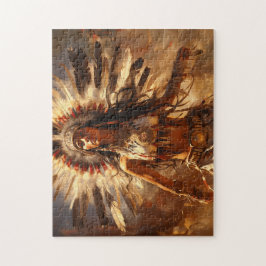 Quebra-cabeça Mulher Nativa Americana Dançante em Headdress