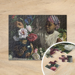 Quebra-cabeça Mulher Negra com Peonies Fré dé ric Bazille