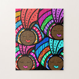 Quebra-cabeça Mulher Negra, Turbãs Coloridas