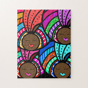 Quebra-cabeça Mulher Negra, Turbãs Coloridas