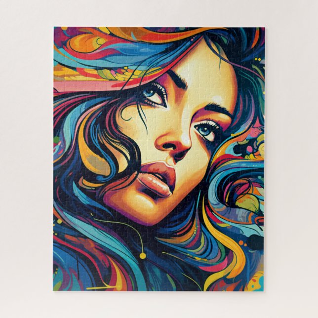 Quebra-cabeça Mulher Pop Art (Vertical)