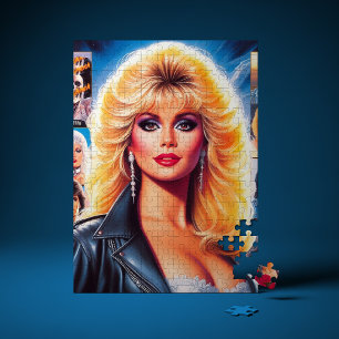 Quebra-cabeça Mulher Retrowave dos Anos 80