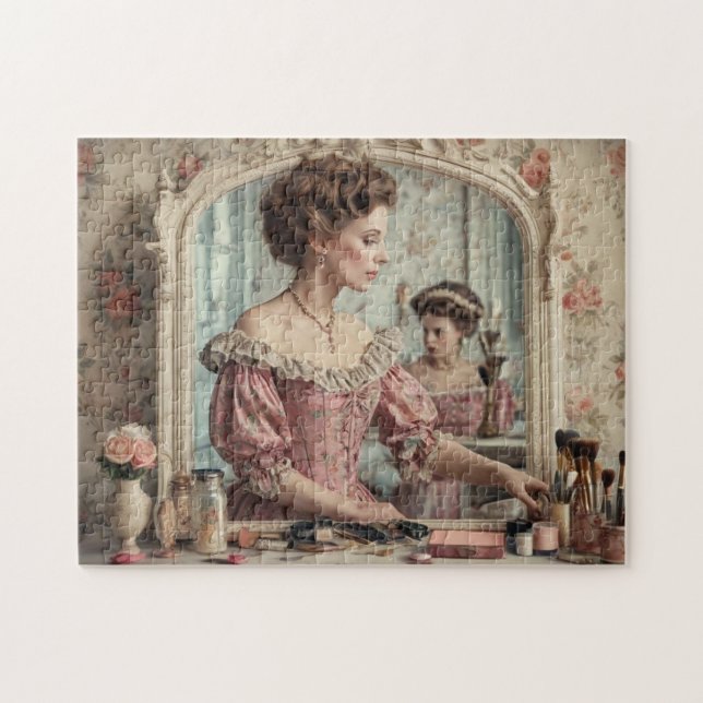 Quebra-cabeça Mulher Vitoriana Vintage Shabby Chic (Horizontal)