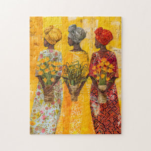 Quebra-cabeça Mulheres Africanas com Flores