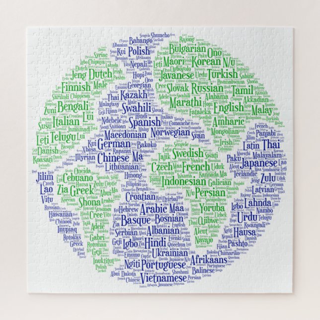 Quebra-cabeça mundial de idiomas (Vertical)