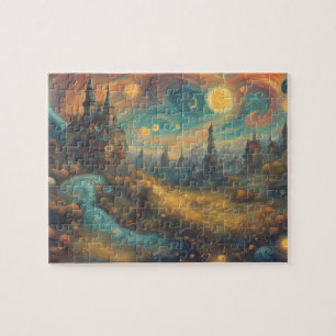 Quebra-cabeça Mundo de Fantasia Castelo da Princesa Aquarela