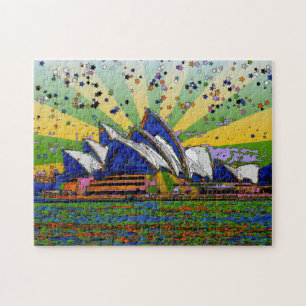 Quebra-cabeça Mundo Psicodélico: Sydney Austrália Skyline A2