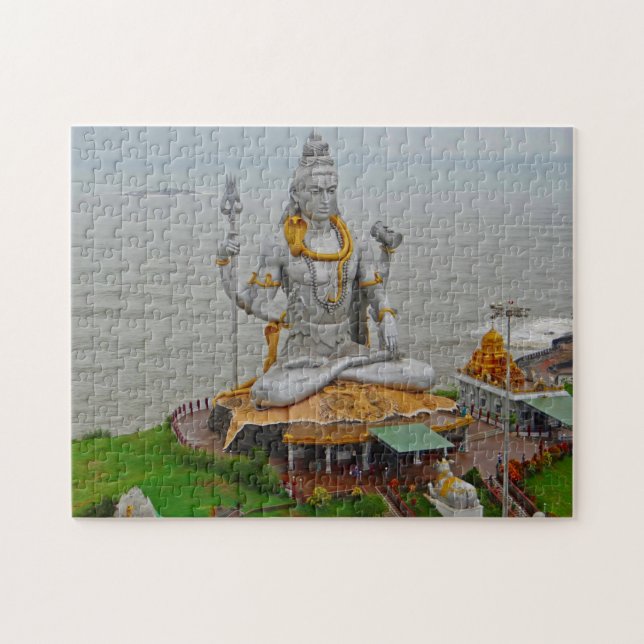 Quebra-cabeça Murudeshwar mar Arábico Karnataka Gopuram Konkan. (Horizontal)