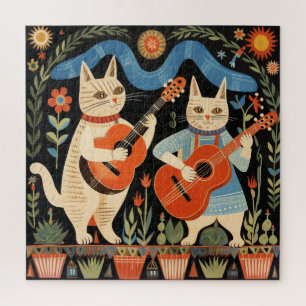Quebra-cabeça Musical Cats Folk Art