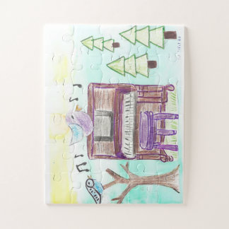 Quebra-cabeça musique en foret