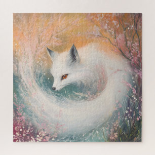 Quebra-cabeça Mystic Bloom Primavera Fox Watercolor