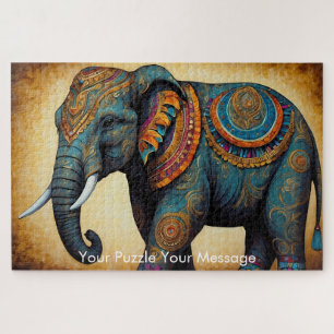 Quebra-cabeça Mystic Boho Elephant Mandala