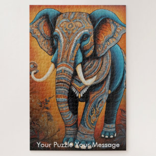 Quebra-cabeça Mystic Boho Elephant Mandala