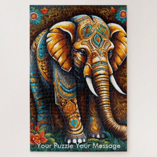 Quebra-cabeça Mystic Boho Elephant Mandala