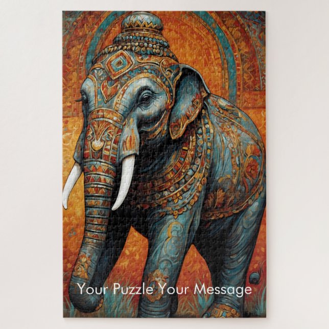 Quebra-cabeça Mystic Boho Elephant Mandala (Vertical)