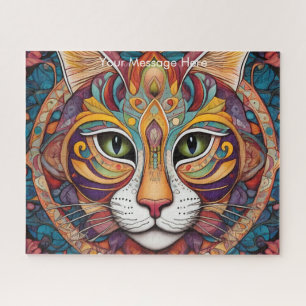 Quebra-cabeça Mystic Boho Feline Cat Mandala