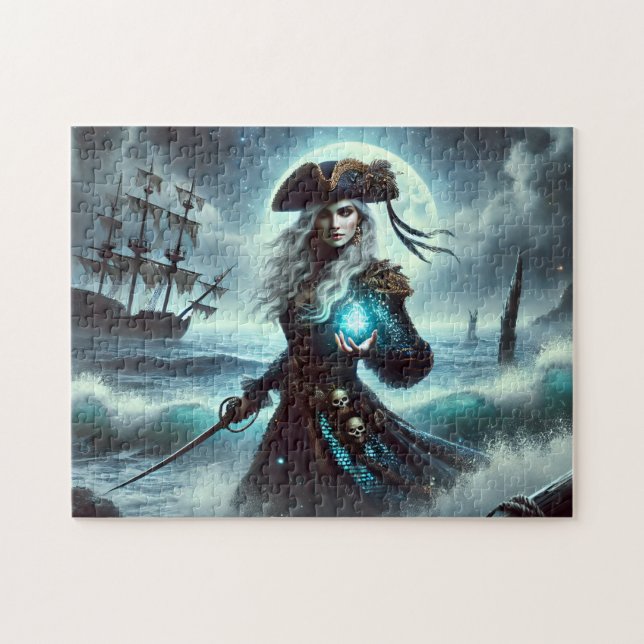 Quebra-cabeça Mystical Siren Pirate Fantasy Ocean Adventure Art (Horizontal)