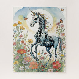 Quebra-cabeça Mystical Sunrise Unicorn Skeleton Floral