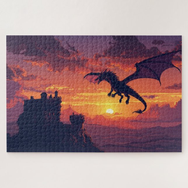Quebra-cabeça Mythical Welsh Dragon Jigsaw Puzzle (Horizontal)