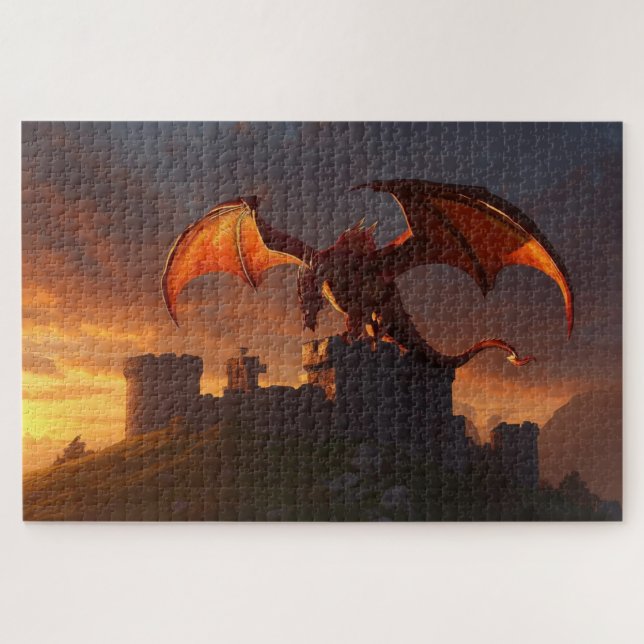 Quebra-cabeça Mythical Welsh Dragon Jigsaw Puzzle (Horizontal)