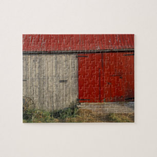 Quebra-cabeça NA, Canadá, New Brunswick, Shepody. Celeiro vermel