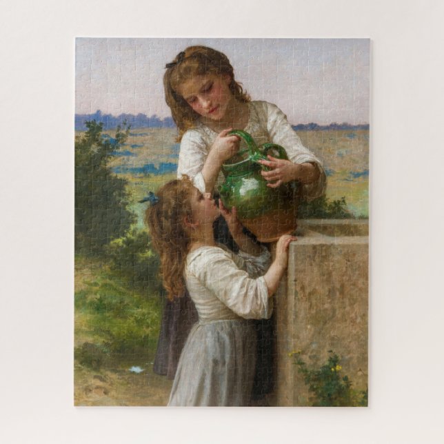 Quebra-cabeça Na fonte por William Adolphe Bouguereau (Vertical)