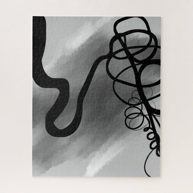 Quebra-cabeça Na grade: Abstrato preto e Cinza (Vertical)