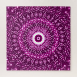 Quebra-cabeça Na moda Yoga Boho Cute índio do Mandala rosa